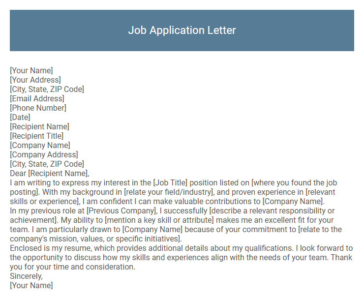 Job Application Letter
